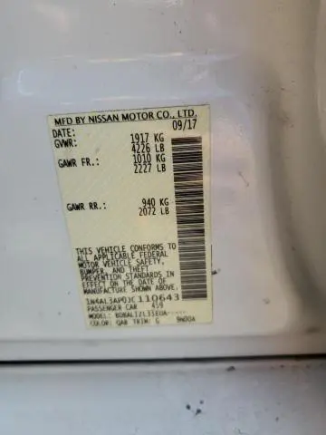 2018 NISSAN ALTIMA 2.5  