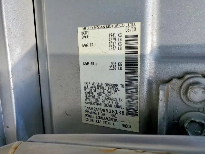 2010 NISSAN ALTIMA 2.5  