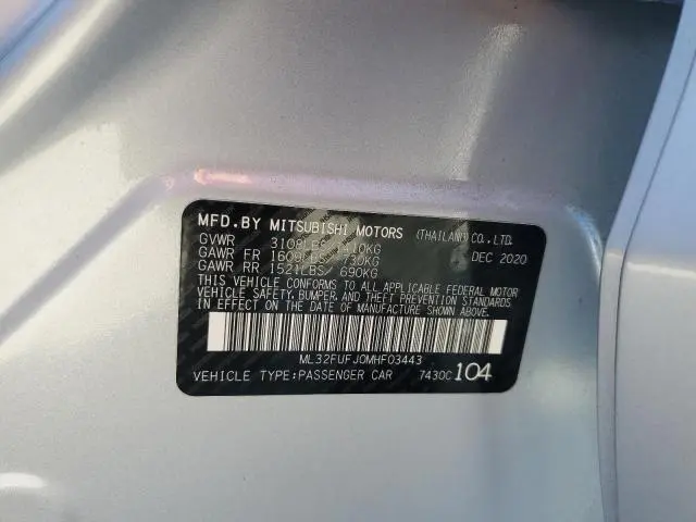 2021 MITSUBISHI MIRAGE G4 ES  