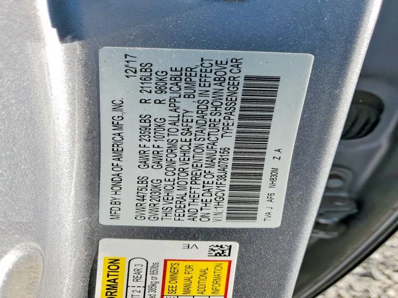 2018 HONDA ACCORD SPORT  