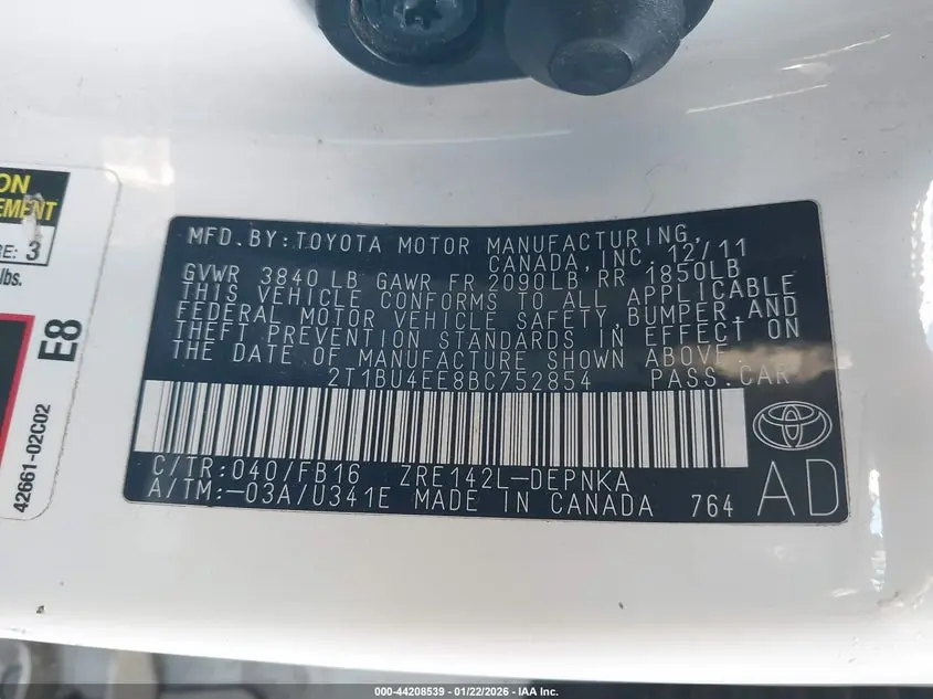 2011 TOYOTA COROLLA LE