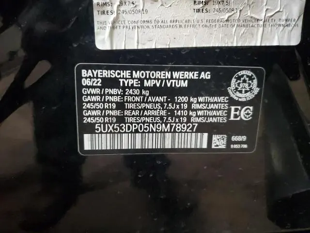 2022 BMW X3 XDRIVE30I  