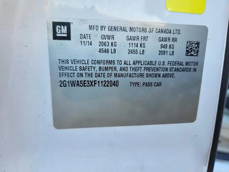 2015 CHEVROLET IMPALA LIMITED LS  