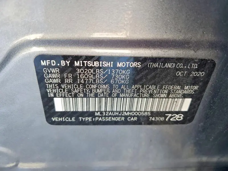 2021 MITSUBISHI MIRAGE ES  
