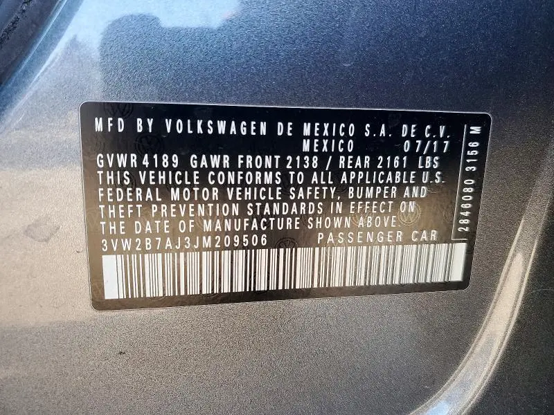 2018 VOLKSWAGEN JETTA S  