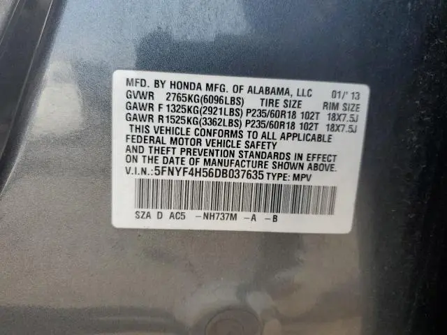 2013 HONDA PILOT EXL  