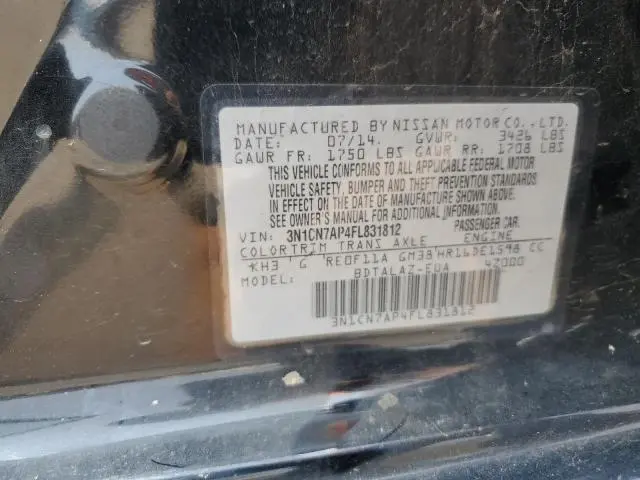 2015 NISSAN VERSA S  
