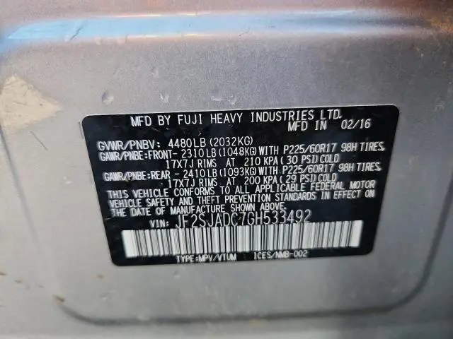 2016 SUBARU FORESTER 2.5I PREMIUM  