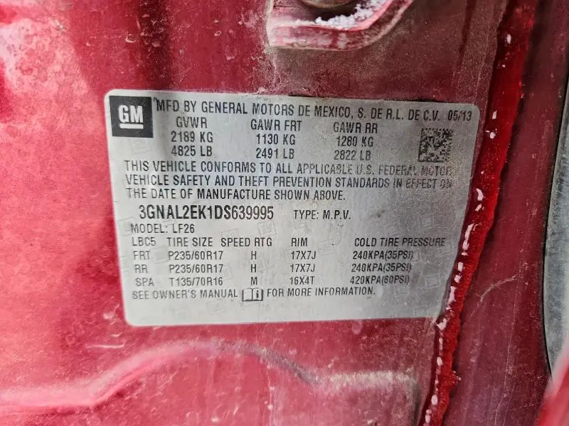 2013 CHEVROLET CAPTIVA LS  