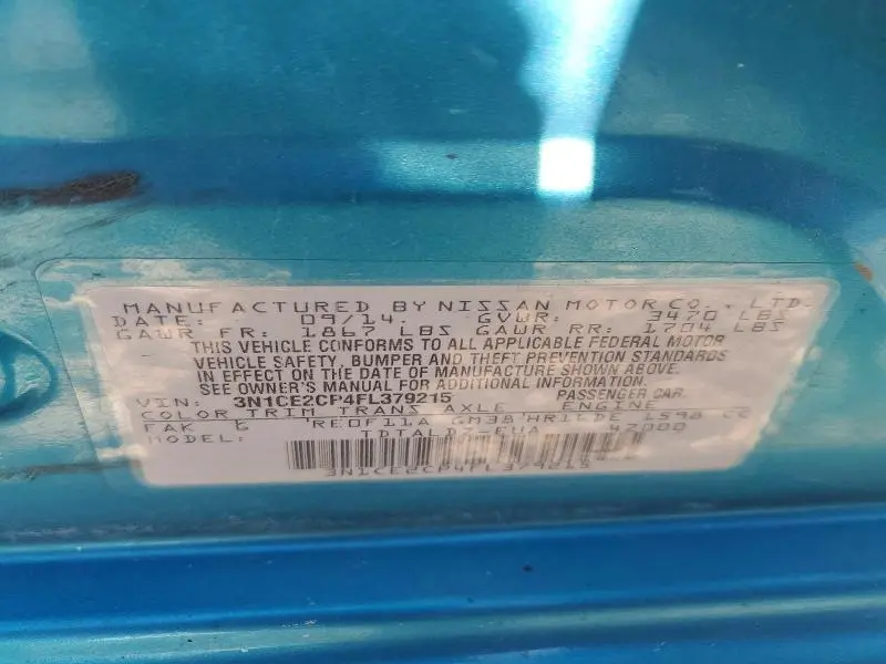 2015 NISSAN VERSA NOTE SV  