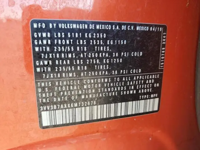 2019 VOLKSWAGEN TIGUAN SE  