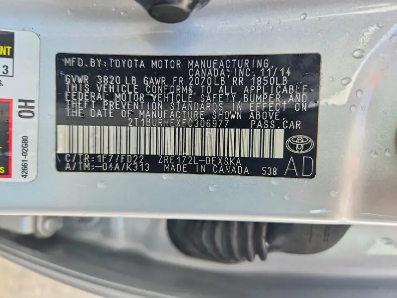 2015 TOYOTA COROLLA S PLUS  