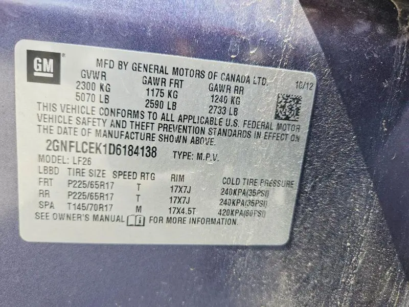 2013 CHEVROLET EQUINOX LS  