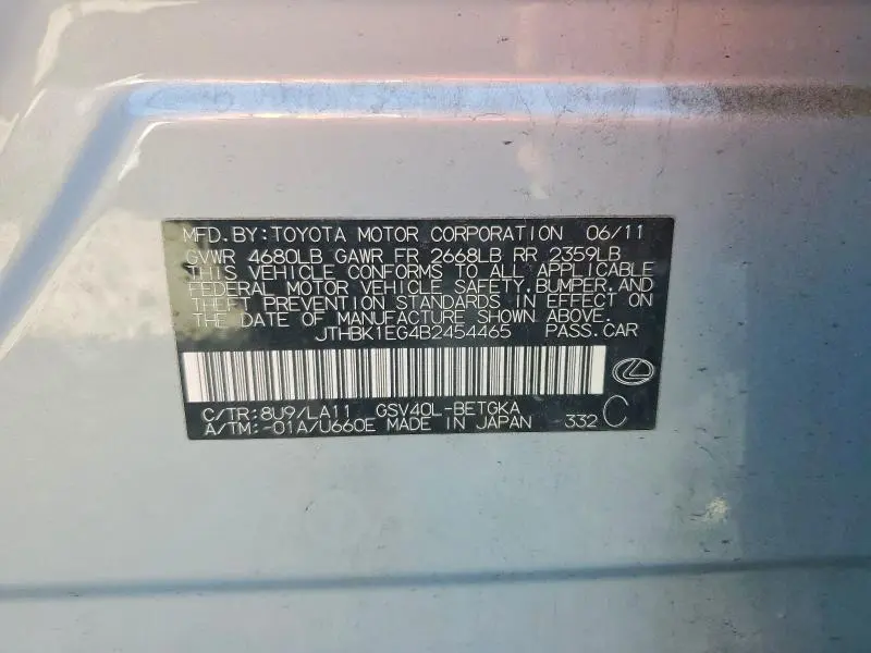 2011 LEXUS ES 350 BASE  