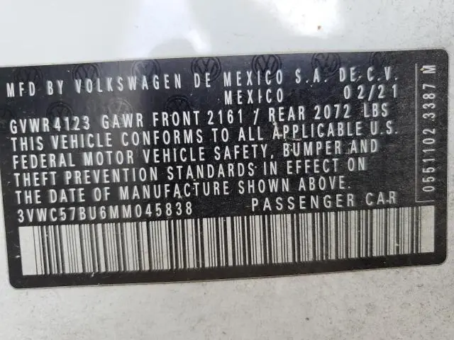 2021 VOLKSWAGEN JETTA S  