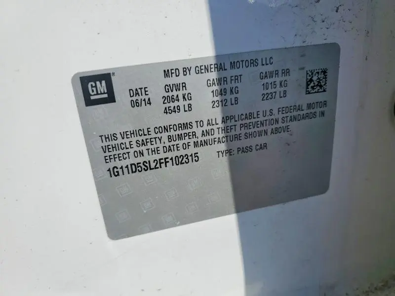 2015 CHEVROLET MALIBU 2LT  