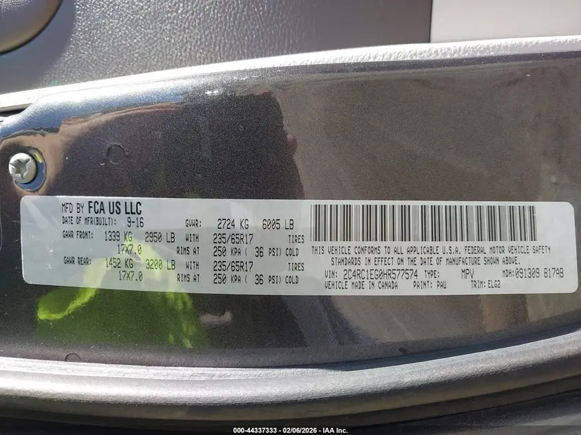 2017 CHRYSLER PACIFICA TOURING-L PLUS