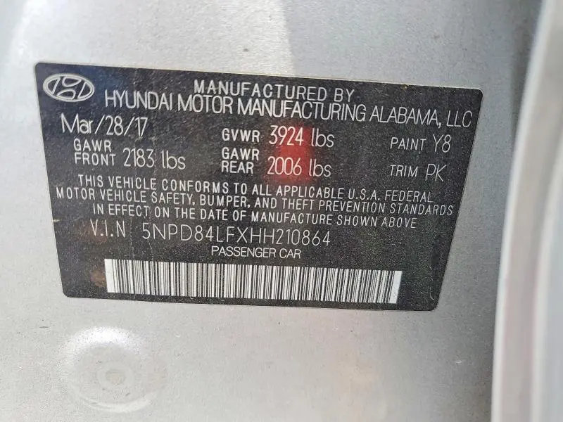 2017 HYUNDAI ELANTRA SE  