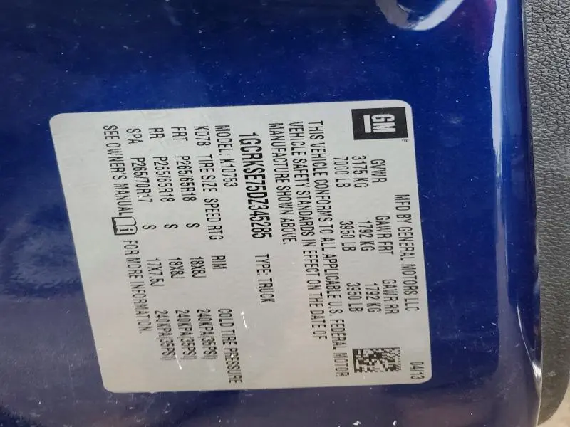 2013 CHEVROLET SILVERADO K1500 LT  