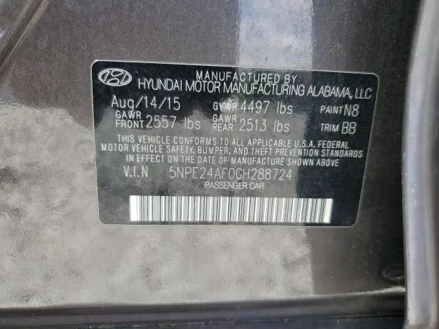2016 HYUNDAI SONATA SE  