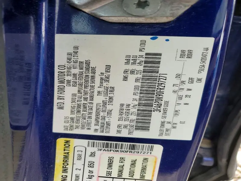 2015 FORD FUSION TITANIUM  