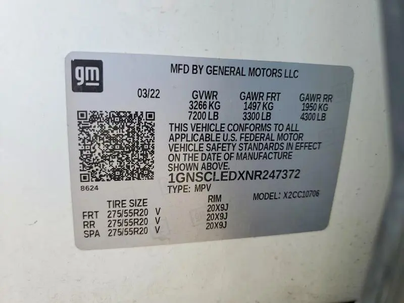 2022 CHEVROLET TAHOE C1500  
