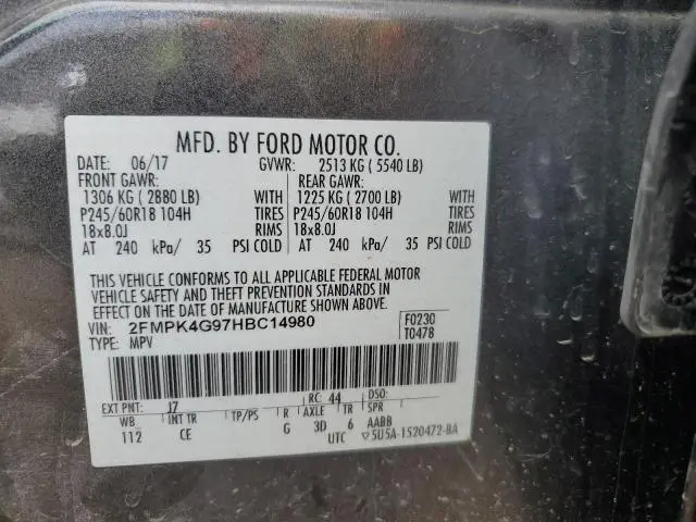 2017 FORD EDGE SE  