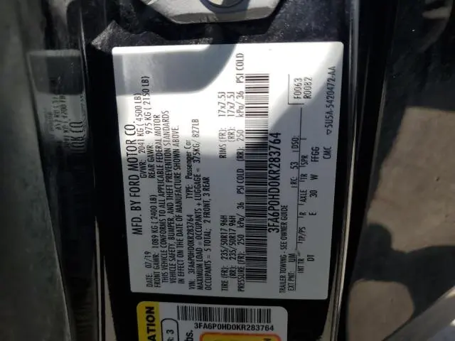 2019 FORD FUSION SE  