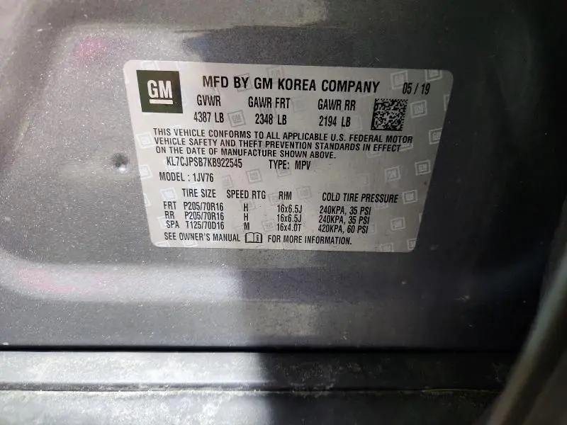 2019 CHEVROLET TRAX 1LT  