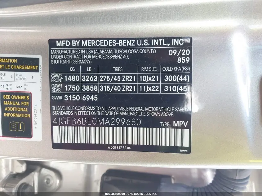 2021 MERCEDES-BENZ AMG GLE 53 4MATIC