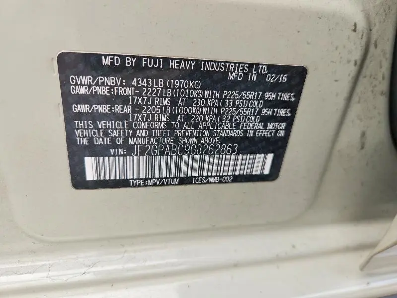 2016 SUBARU CROSSTREK PREMIUM  