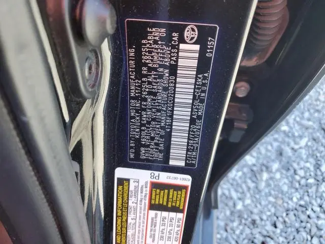 2012 TOYOTA CAMRY BASE  