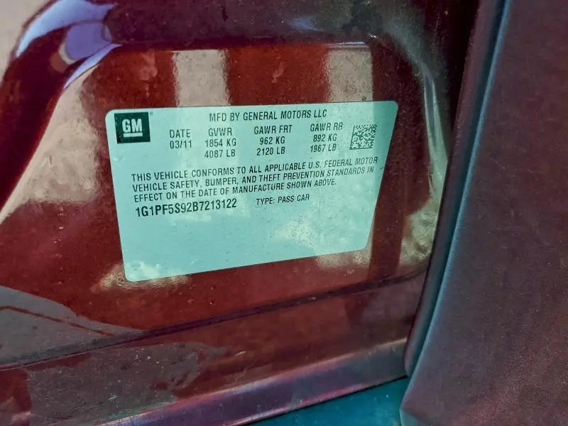 2011 CHEVROLET CRUZE LT  