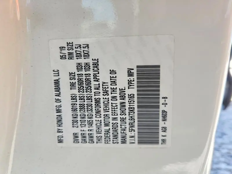 2019 HONDA ODYSSEY EXL  