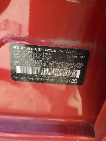 2015 MITSUBISHI MIRAGE DE  