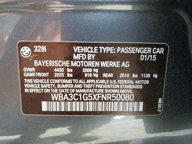 2015 BMW 328 I SULEV  