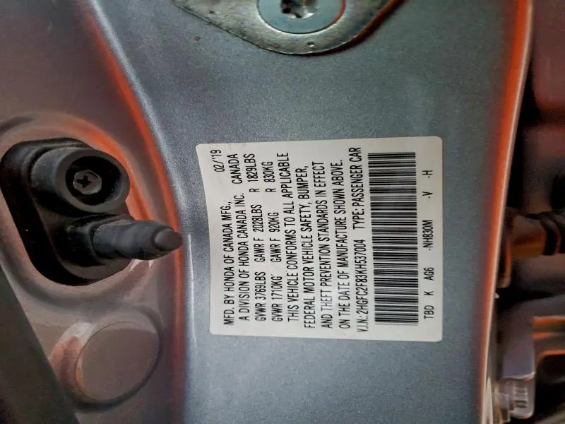 2019 HONDA CIVIC SPORT  