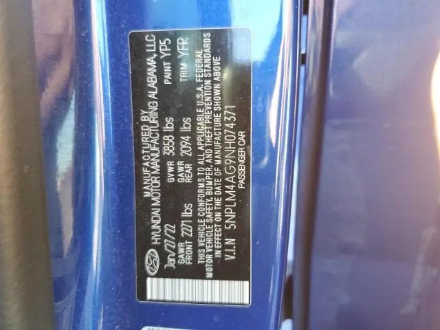 2022 HYUNDAI ELANTRA SEL  