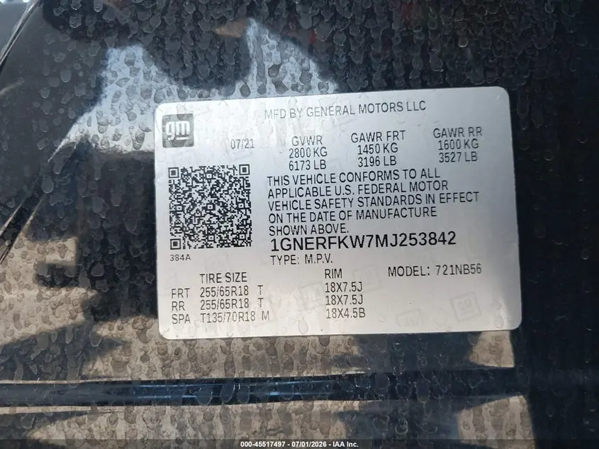 2021 CHEVROLET TRAVERSE FWD LS