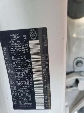 2022 TOYOTA CAMRY SE  