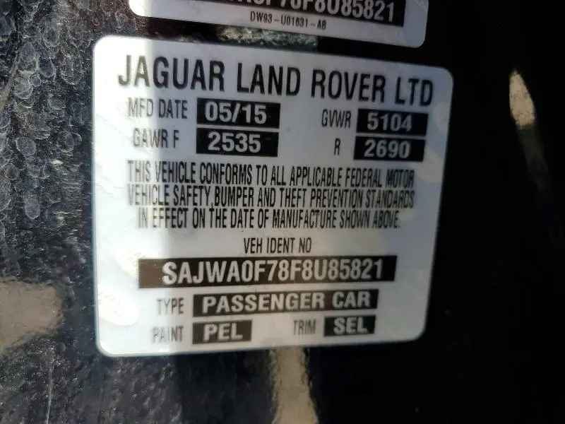 2015 JAGUAR XF 3.0 SPORT  