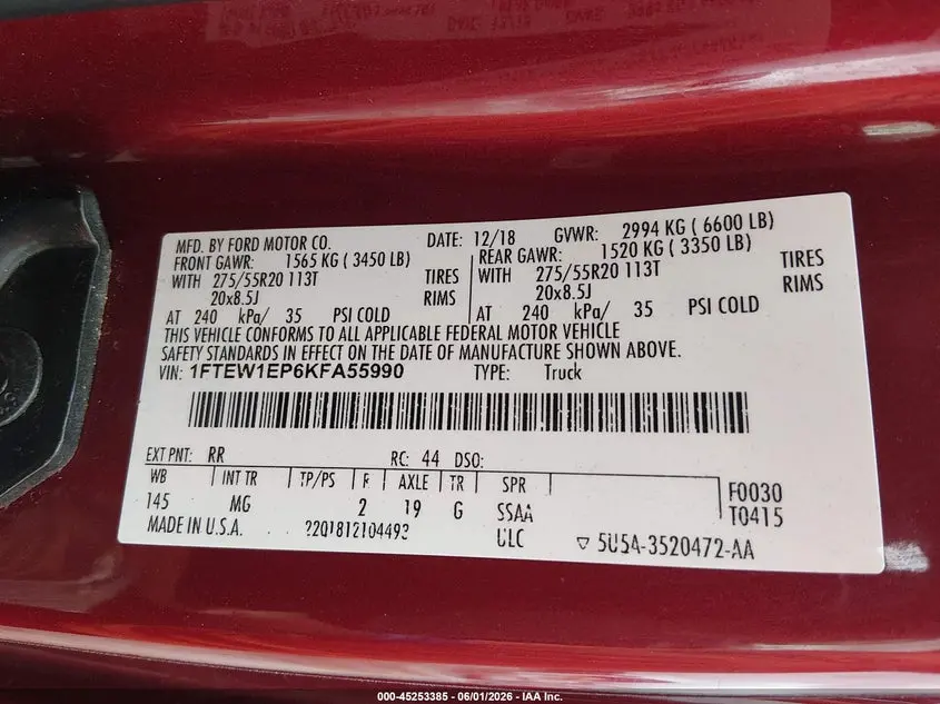 2019 FORD F-150 XLT