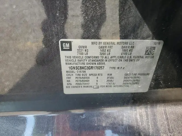 2016 CHEVROLET TAHOE C1500 LT  