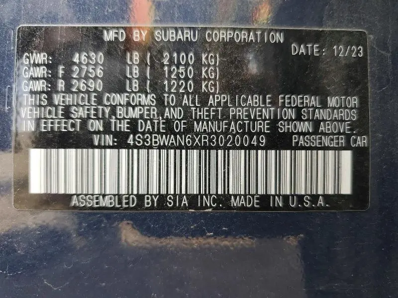 2024 SUBARU LEGACY LIMITED  