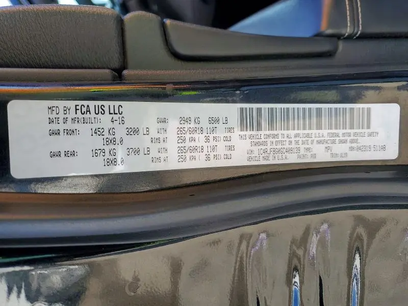 2016 JEEP GRAND CHEROKEE LIMITED  