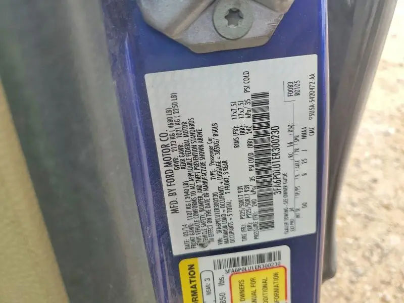 2014 FORD FUSION SE HYBRID  
