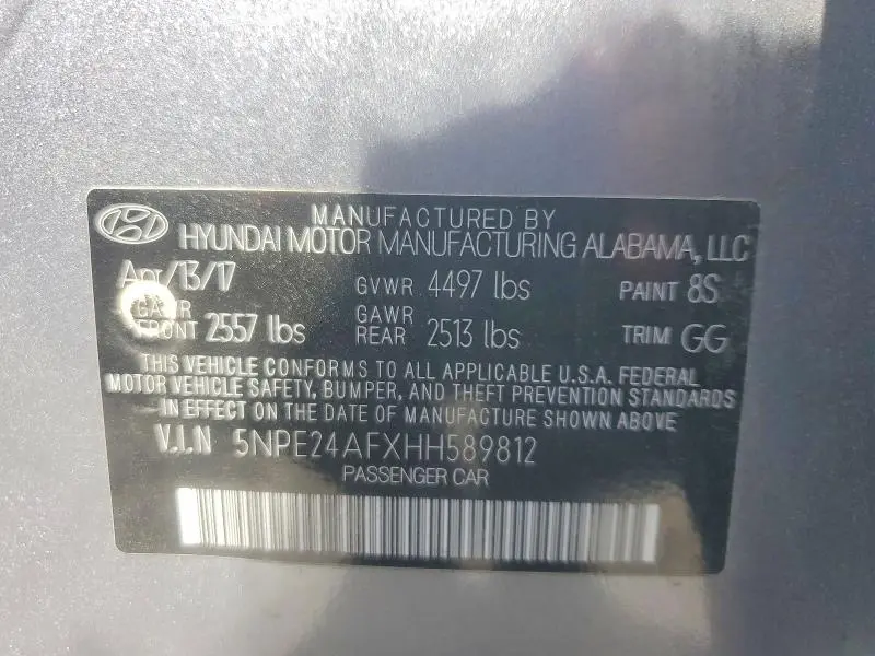 2017 HYUNDAI SONATA SE  