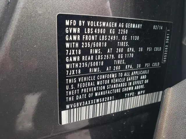 2014 VOLKSWAGEN TIGUAN S  