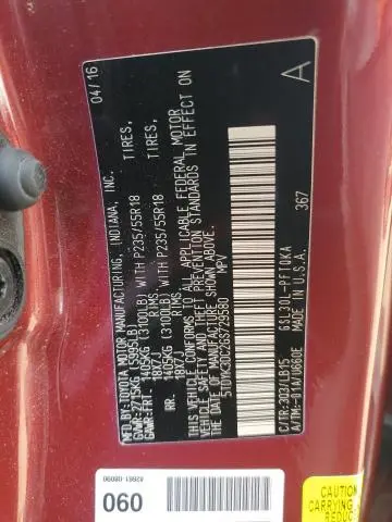 2016 TOYOTA SIENNA XLE  