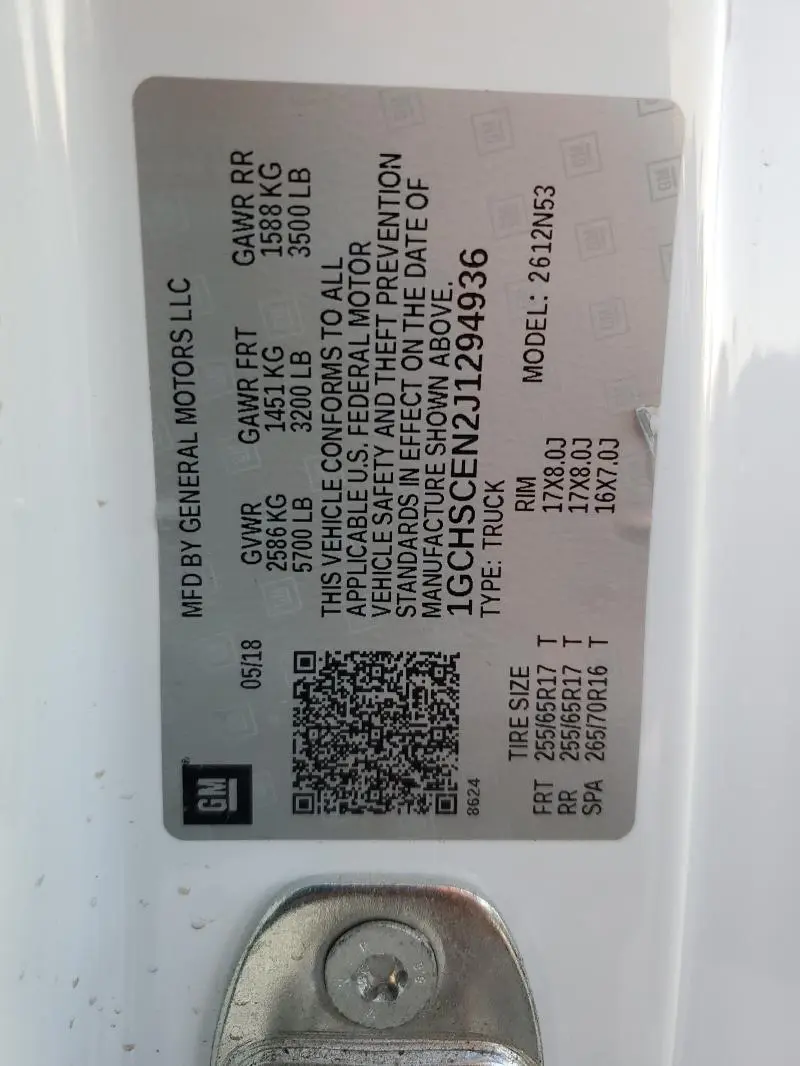 2018 CHEVROLET COLORADO LT  